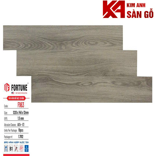 Sàn Gỗ Công Nghiệp 12MM FORTUNE-F963